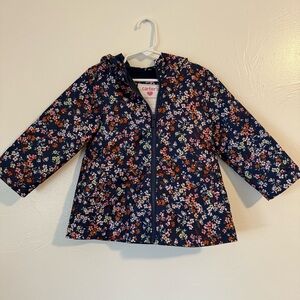 Carter's Girls Navy Floral Rain Jacket